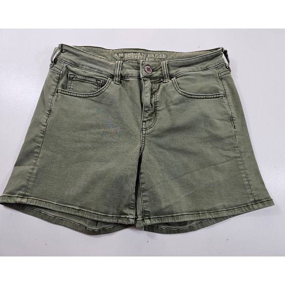 American Eagle Midi next level stretch green shorts summer casual juniors 10 ^ - Picture 1 of 6